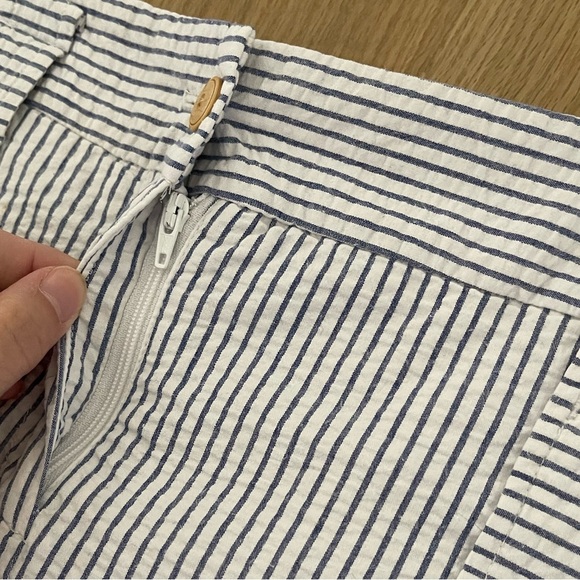 J. McLaughlin| Striped Cotton skirt, pastel blue & white•••nautical style 🫶🏻 - Picture 7 of 11